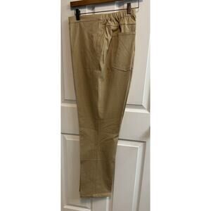 Isaac Mizrahi 18W Khaki Pants A266247 Back Pockets Elastic Back Waist Flat Front